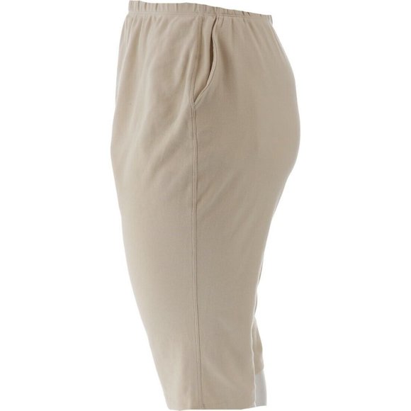 NWT LANDS' END WOMEN'S SPORT KNIT HIGH RISE CAPRI PANTS LIGHT STONE PXS - Picture 6 of 12